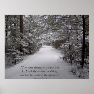 Póster Dos caminos se desviaron en un bosque