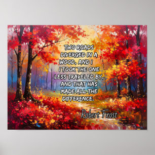 Póster Dos caminos se desviaron en un bosque