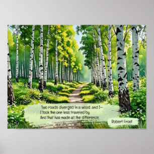 Póster Dos caminos se desviaron en un bosque,
