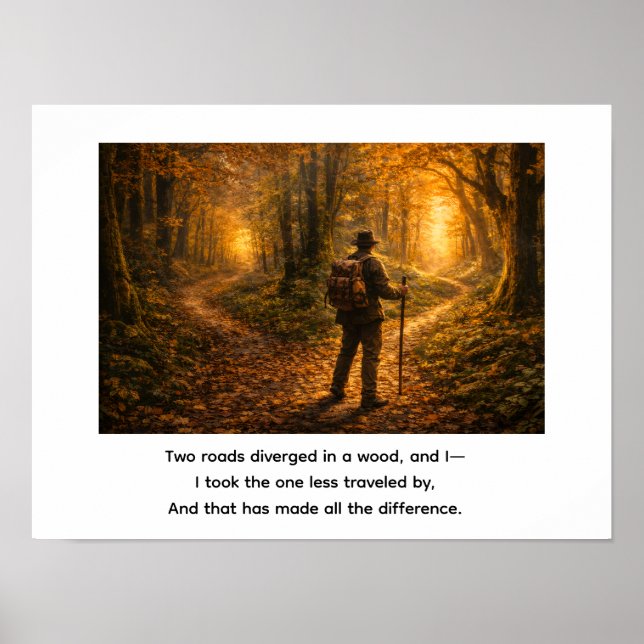 Póster Dos caminos se divergieron en un bosque,  (Frente)