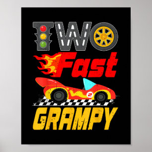 Póster Dos Carreras Rápidas Grampy Crew Car Family Birthd