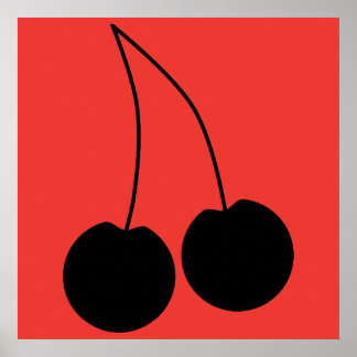 Póster Dos cerezas negras.