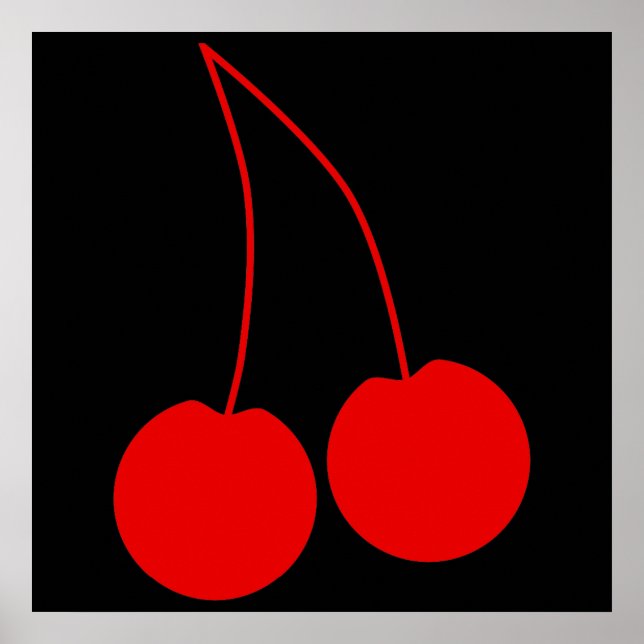 Póster Dos cerezas rojas. (Frente)