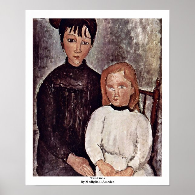 Póster Dos Chicas De Modigliani Amedeo (Frente)