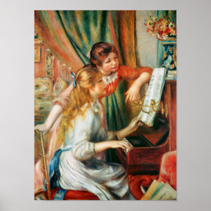 Póster Dos Chicas en el piano por Renoir