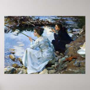 Póster Dos Chicas pescando, 1912 por John Singer Sargent