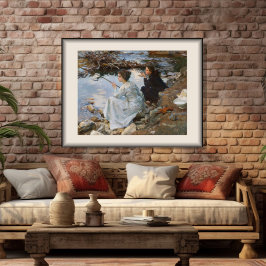 Póster Dos Chicas pescando, Sargent 1918