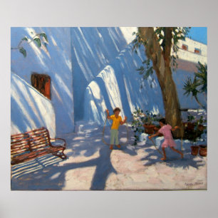 Póster Dos chicas saltando a Mykonos