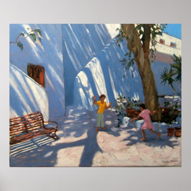 Póster Dos chicas saltando a Mykonos (Frente)