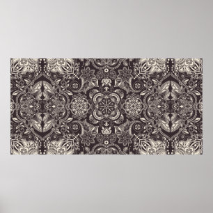 Póster Dos colores Patrón ininterrumpido de época. Contou