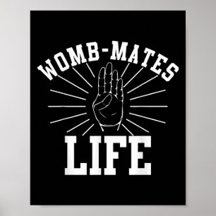 Póster Dos compañeras de útero bebe Hermano Embarazo Cita