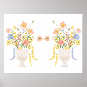 Póster Dos conjuntos de hermosos quioscos de flores