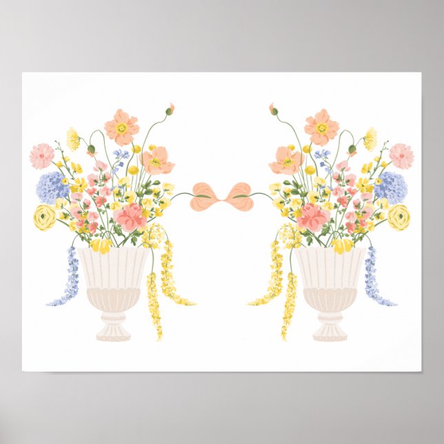 Póster Dos conjuntos de hermosos quioscos de flores (Frente)