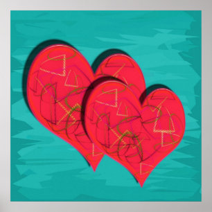 Póster Dos corazones