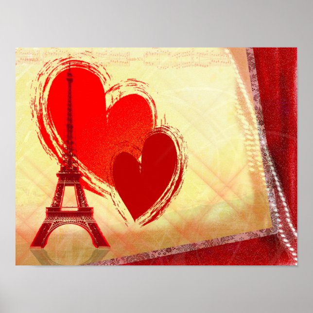 Póster dos corazones en París (Frente)