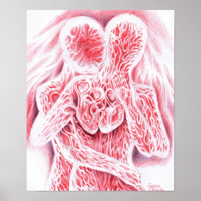 Póster Dos corazones golpeando juntos (Frente)