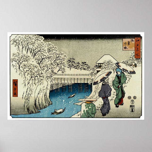 Póster Dos damas convergiendo en la nieve