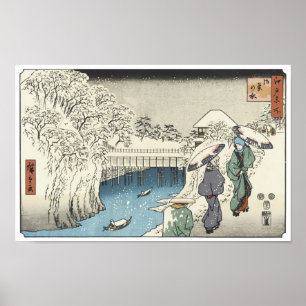 Póster Dos damas convergiendo, Hiroshige, 1853