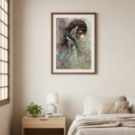 Póster Dos damas y una linterna por Warwick Goble