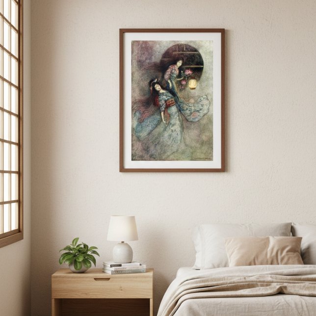 Póster Dos damas y una linterna por Warwick Goble (Subido por el creador)