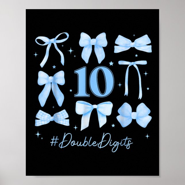 Póster Dos dígitos Chica de cumpleaños 10 cumpleaños Coqu (Frente)