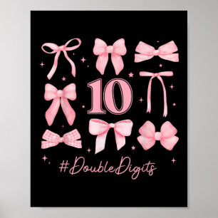 Póster Dos dígitos Chica de cumpleaños 10 cumpleaños Coqu