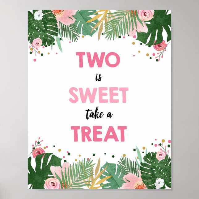 Póster Dos es el dulce Chica de Safari Tropical Rótulo de (Frente)