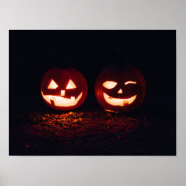 Póster Dos farolillos de Jack-o' en Halloween