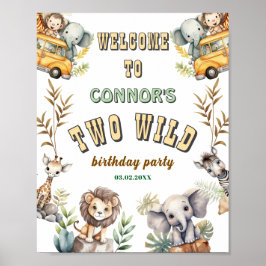 Póster Dos fiesta de cumpleaños de la jungla salvaje