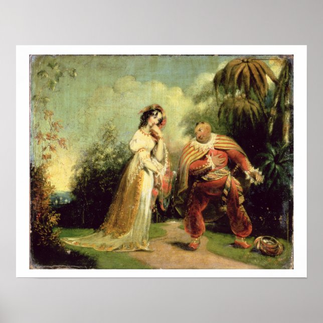 Póster Dos figuras disfrazadas de turco en tierras orient (Frente)