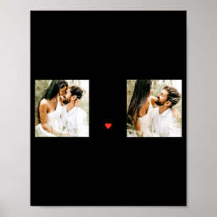 Póster Dos Fotos Feliz Día de San Valentín Cita Romántica