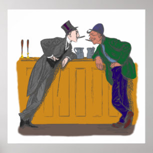 Póster dos fumadores de cigarro two cigar smokers