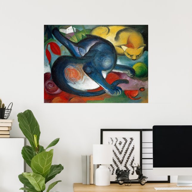 Póster Dos gatos (Oficina en casa)