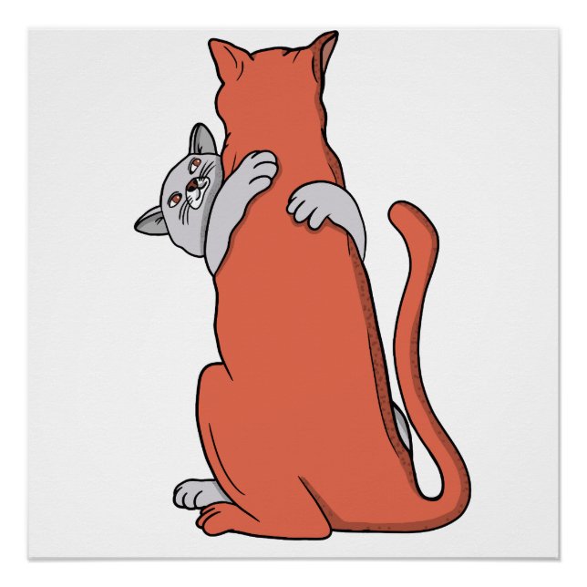 Póster Dos Gatos Abren Amistad (Anverso)