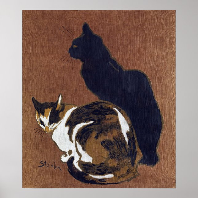Póster Dos gatos, Alexandre Steinlen (Frente)