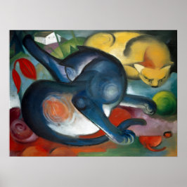 Póster "Dos Gatos, Azul y Amarillo" de Franz Marc (1912)