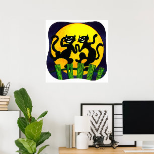 Póster Dos gatos negros