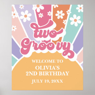 Póster Dos Groovy Rainbow Sunshine daisy Foam Board