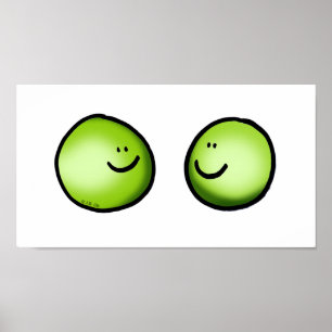 Póster Dos guisantes enamorados