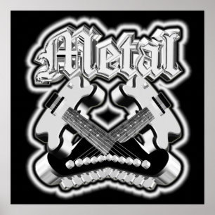 Póster Dos guitarras cruzadas