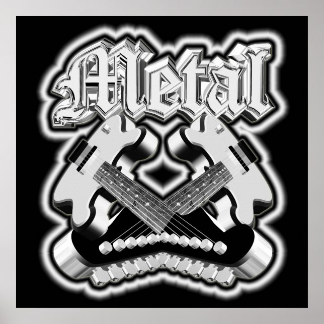 Póster Dos guitarras cruzadas (Frente)