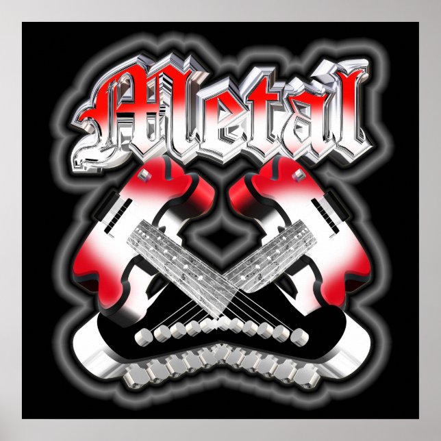 Póster Dos guitarras cruzadas (Frente)