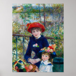 Póster Dos hermanas en la terraza de Renoir