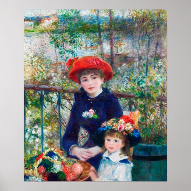 Póster Dos hermanas en la terraza, Renoir (Frente)
