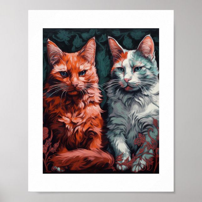 Póster Dos hermosos gatos (Frente)