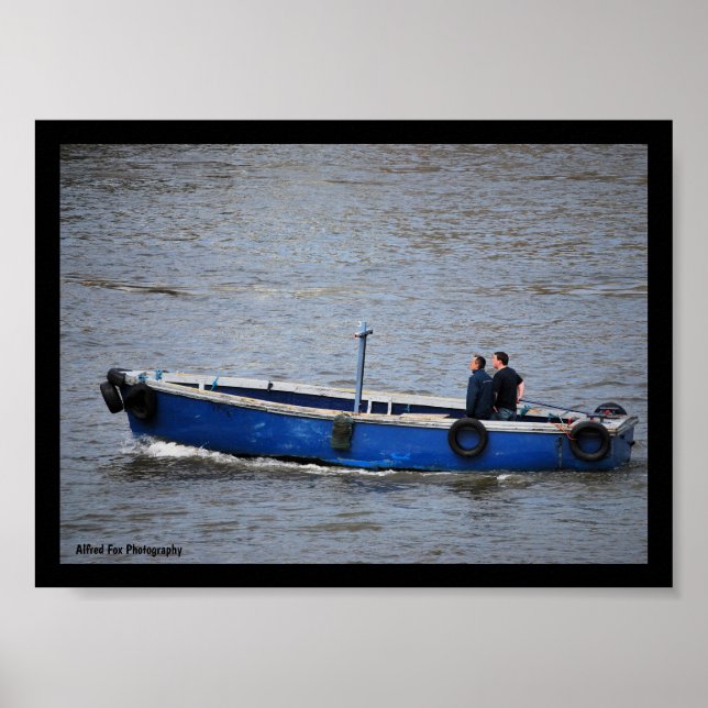 Póster Dos hombres y un barco azul (Frente)