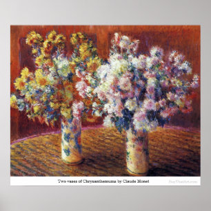 Póster Dos jarrones de crisantemo de Claude Monet