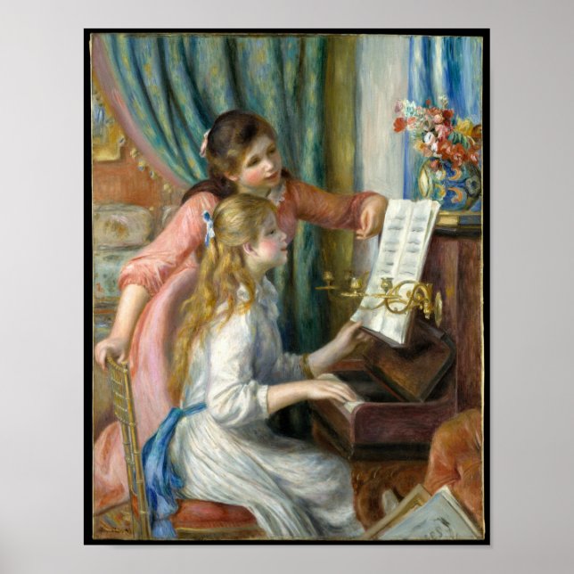 Póster Dos jóvenes Chicas en el Piano - Renoir - 1892 - (Frente)