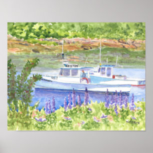 Póster Dos lanchas de langosta Beals Island Maine Poster