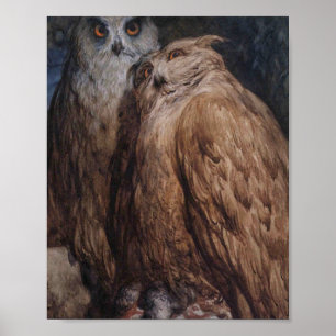 Póster Dos Lechuzas De Gustave Dore